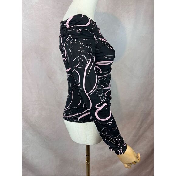 Vintage 90s Y2K Abstract Slinky Top Grunge Emo - Picture 6 of 6